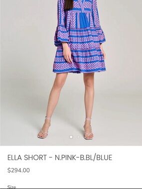 Devotion TWINS Pink and Blue Printed Tiered Mini Dress